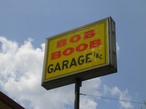 Bob Boob sign.